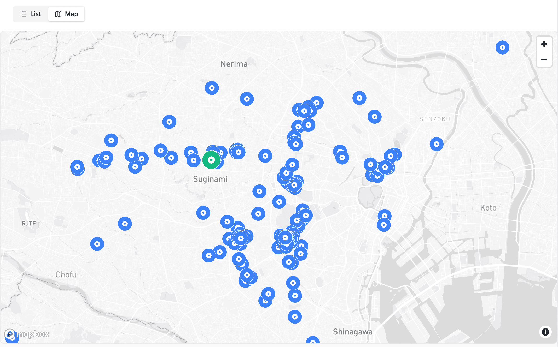 Featured map marker example in the record shop map view